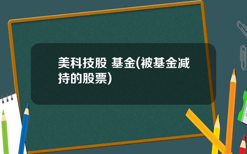 美科技股 基金(被基金减持的股票)